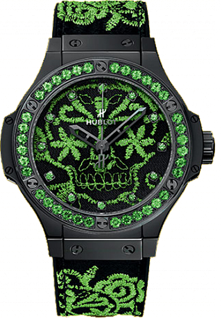 Replica Hublot BRODERIE SUGAR SKULL FLUO MALACHIK GREEN 343.CG.6590.NR.1222 watch